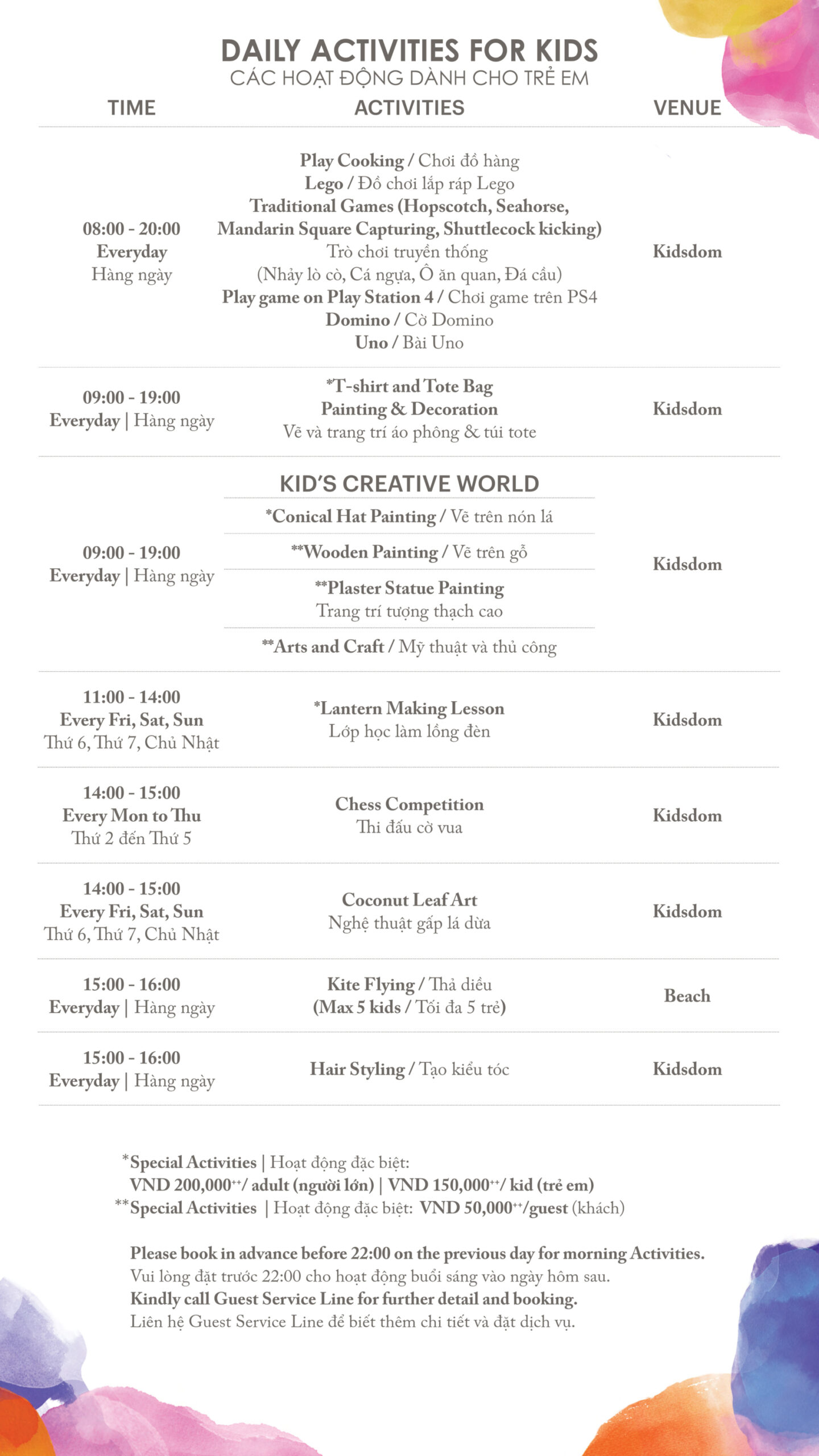 Mht Activities Schedule For Kids Kidsdom 01